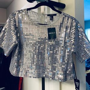 Sequin crop top